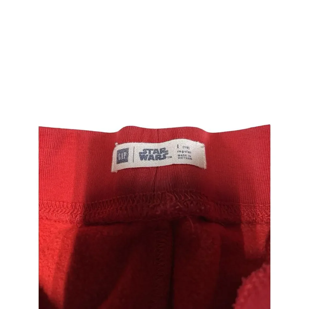 GAP Star Wars Kids Red Sweatpants Size Large 10 Graphic Drawstring Joggers